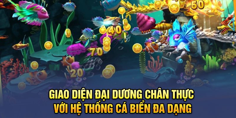 Giao diện đại dương chân thực với hệ thống cá biển đa dạng